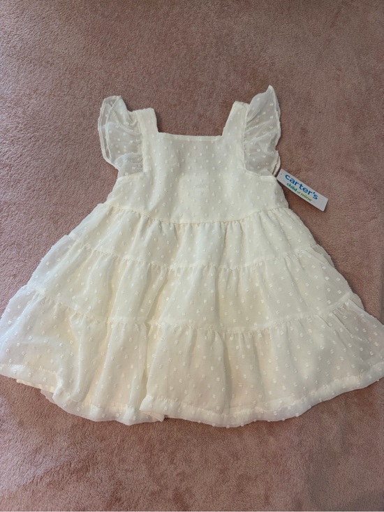 Carter's Other - Carter's White Swiss Dot Tiered Dress with Ruffled Sleeves NWT